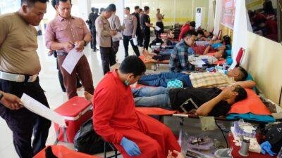 Hari Jadi Humas Polri Ke-73 Polda Kalbar Gelar Donor Darah Serentak