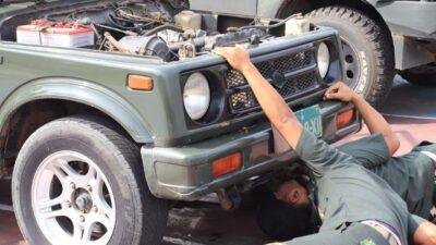 Danpal XII/01 Sintang Cek Kendaraan Dinas Kodim 1204 / Sanggau