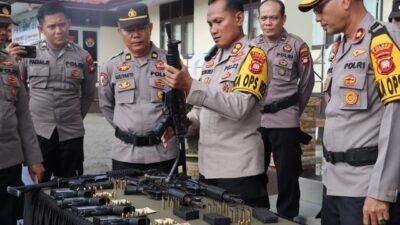 Cegah Penyalahgunaan, Polres Landak Lakukan Pemeriksaan Senjata Api Dinas Organik