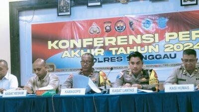 Polres Sanggau Paparkan Sejumlah Perkara Yang Ditangani Sepajang Tahun 2024