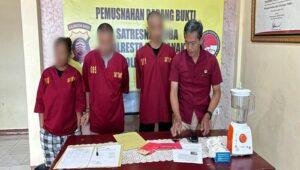 Polresta Pontianak Musnahkan Barang Bukti Narkotika dari Dua Kasus