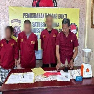 Polresta Pontianak Musnahkan Barang Bukti Narkotika dari Dua Kasus