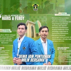 Haris-Ferdy Usung Semangat Pembaruan di Pemira DEMA IAIN Pontianak