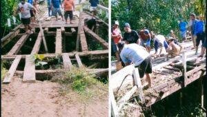 Jembatan Rusak Diperbaiki Warga, Pemerintah Sintang Dinilai Abai