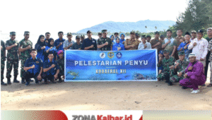 Dankodaeral XII Pimpin Langsung Pelepasliaran Penyu di Pantai Camar Bulan
