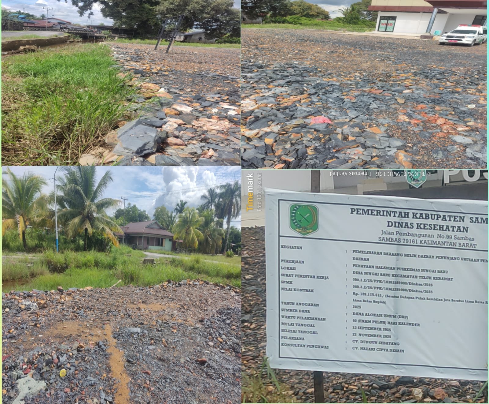 CV Dungun Sebatang Diminta Bertanggung Jawab atas Penimbunan Puskesmas Sungai Baru