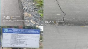 PT Abdi Jasa Tama Kerjakan Proyek Jalan Rp 17 Miliar di Mensere, Baru Selesai Sudah Retak