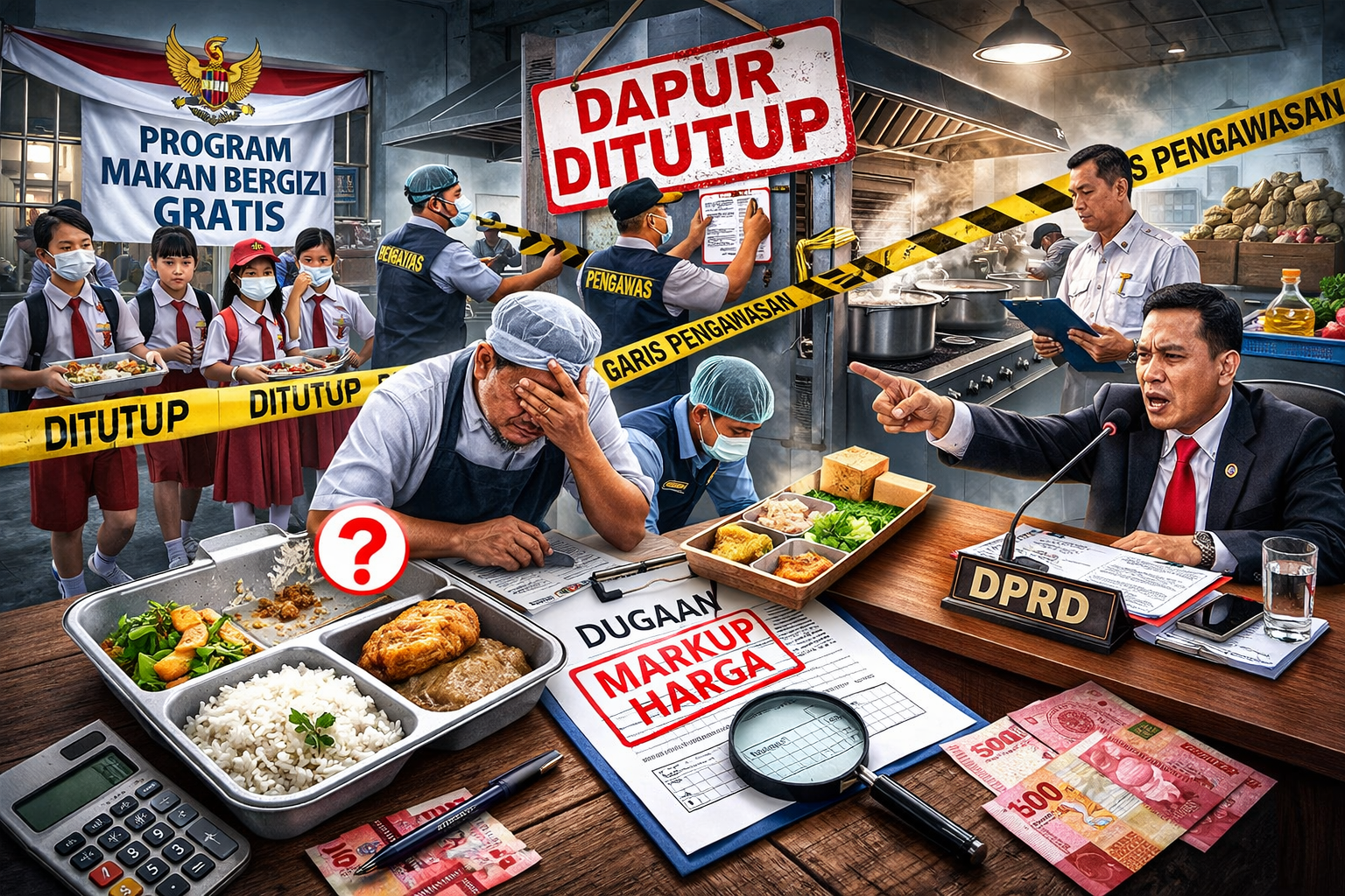 Dapur ditutup dan pengawasan ketat