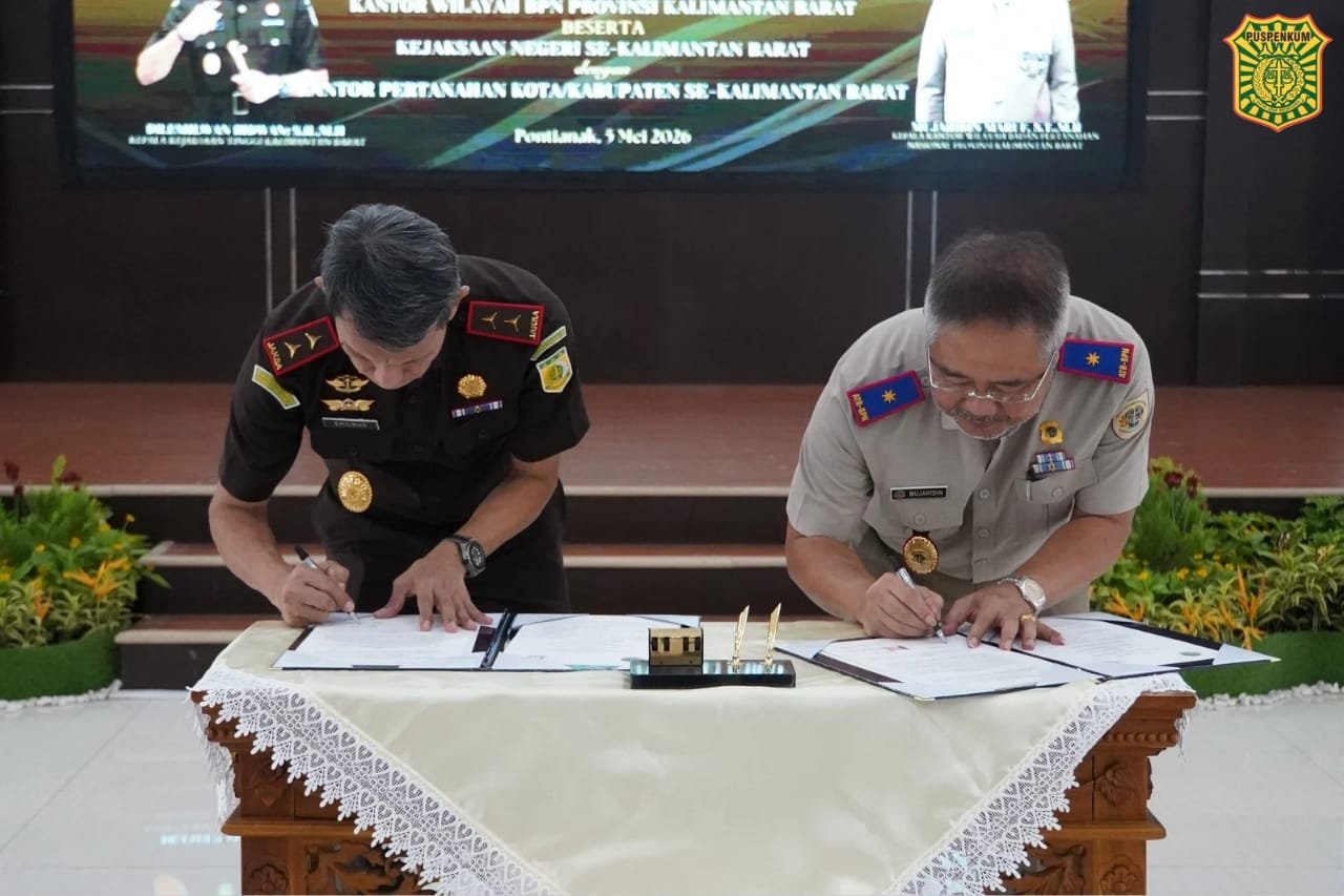 Perkuat Hukum Pertanahan Kejati Kalbar Gandeng BPN
