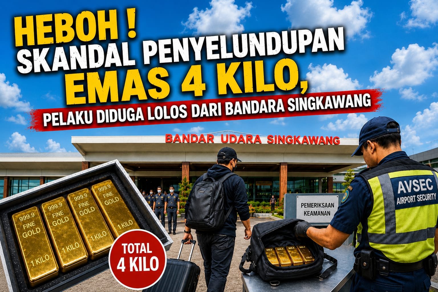 4 Kg Emas Diduga Ditemukan di Bandara Singkawang, Penumpangnya Kabur