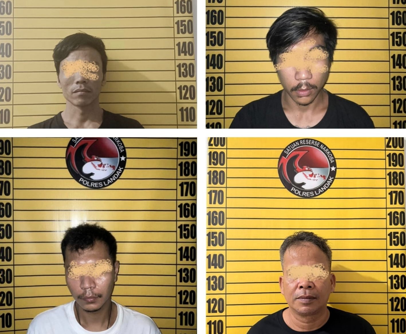 54 Paket Sabu Disita, 4 Pengedar Dibekuk di Sengah Temila Landak
